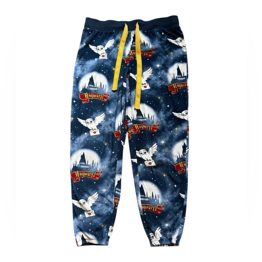 Harry Potter Hogwarts Pajama Pants Soft Boys Large Navy Comfy